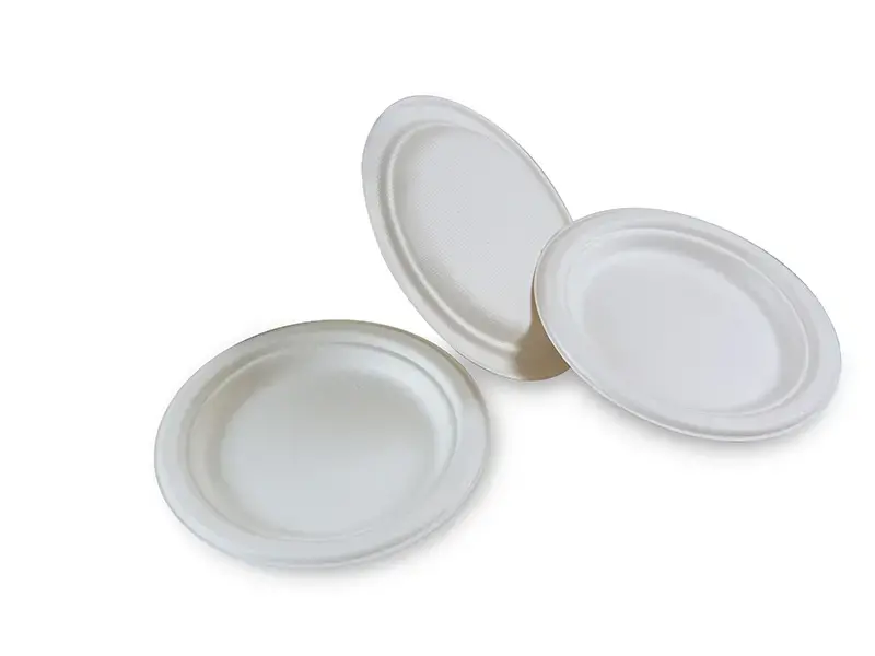 6.75 inch Bagasse Round Plate White