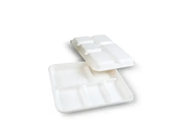5 Compartment Bagasse Rectangle Tray